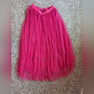Hot pink tulle skirt, women's Medium